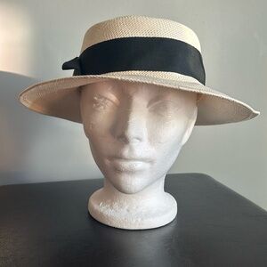 Georgette Cream Colour Floppy Brim Vintage Hat
